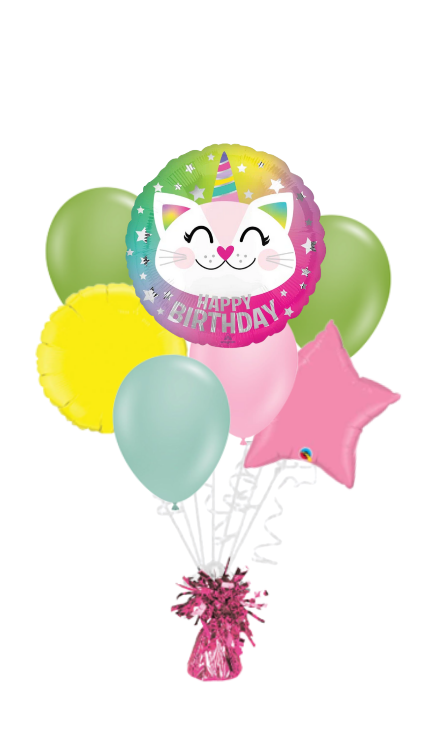 Caticorn Happy Birthday Balloon Bouquet