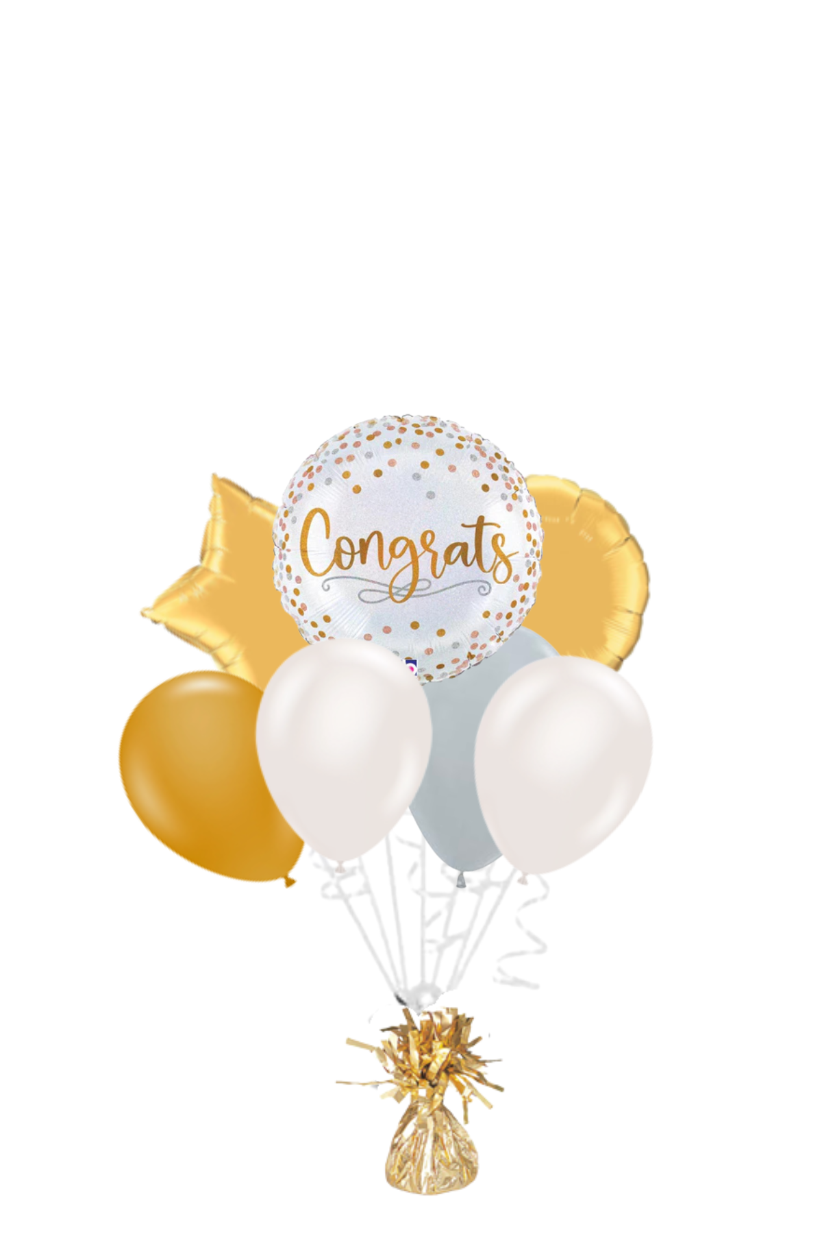 Congrats! Gold Confetti Congratulations Balloon Bouquet