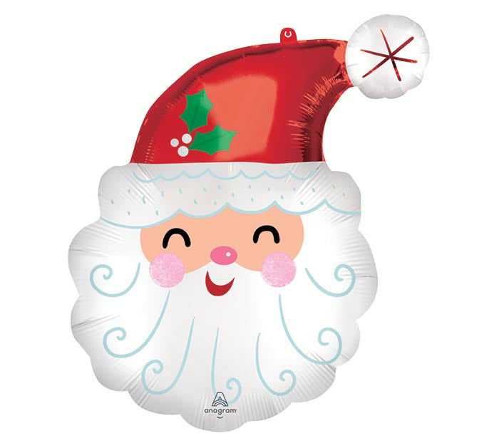 Smiley Santa Foil Balloon
