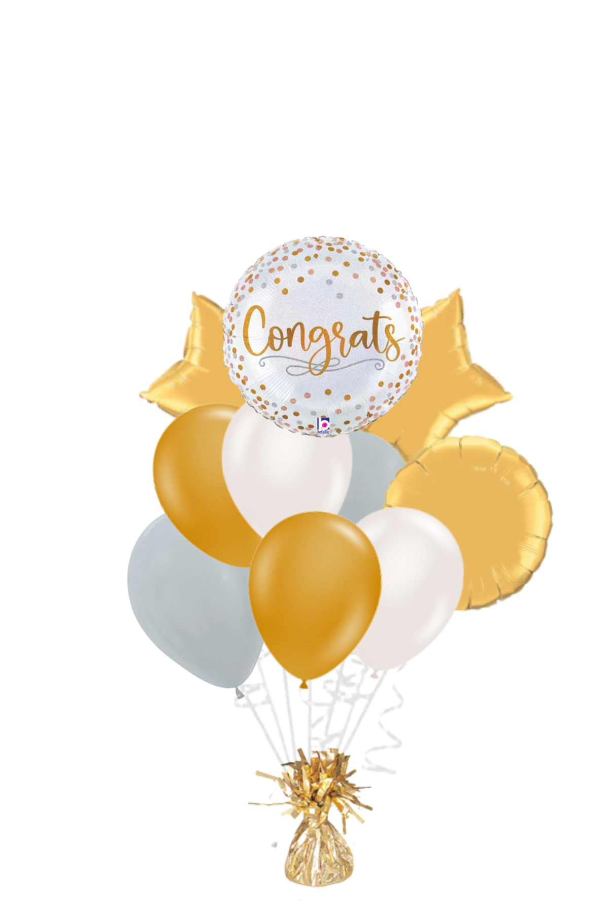 Congrats! Gold Confetti Congratulations Balloon Bouquet