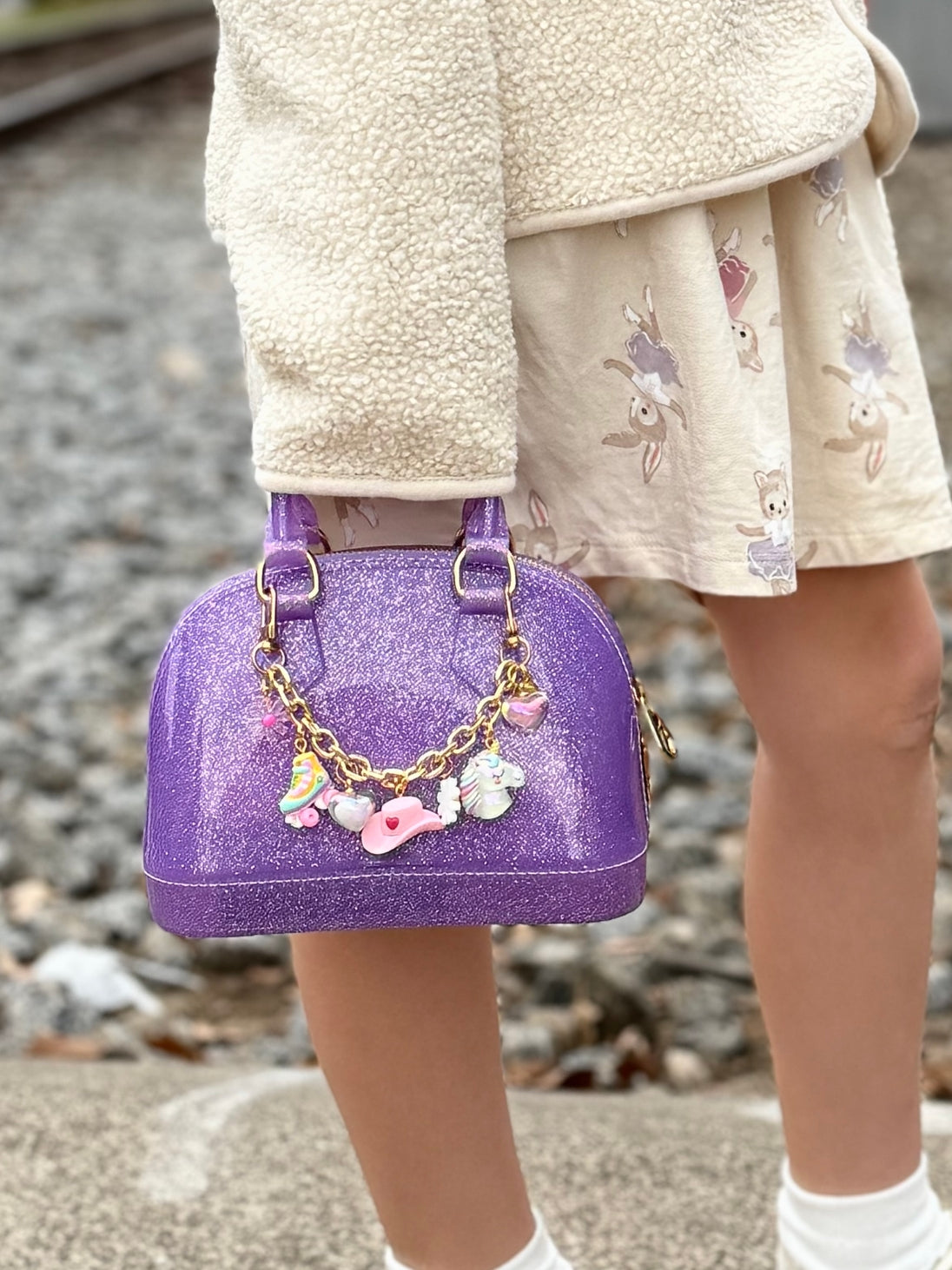 Cate Purple Sparkle Purse - Let's Go Girls
