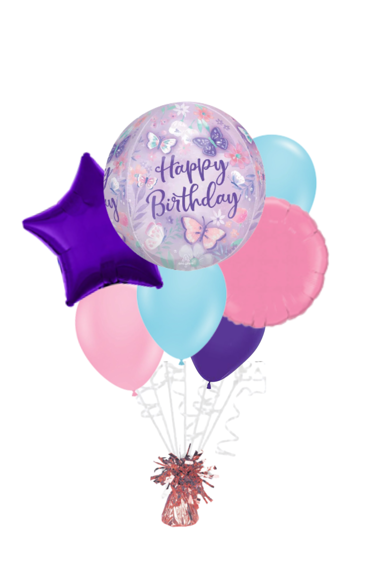 Flutters Orbz Happy Birthday Balloon Bouquet