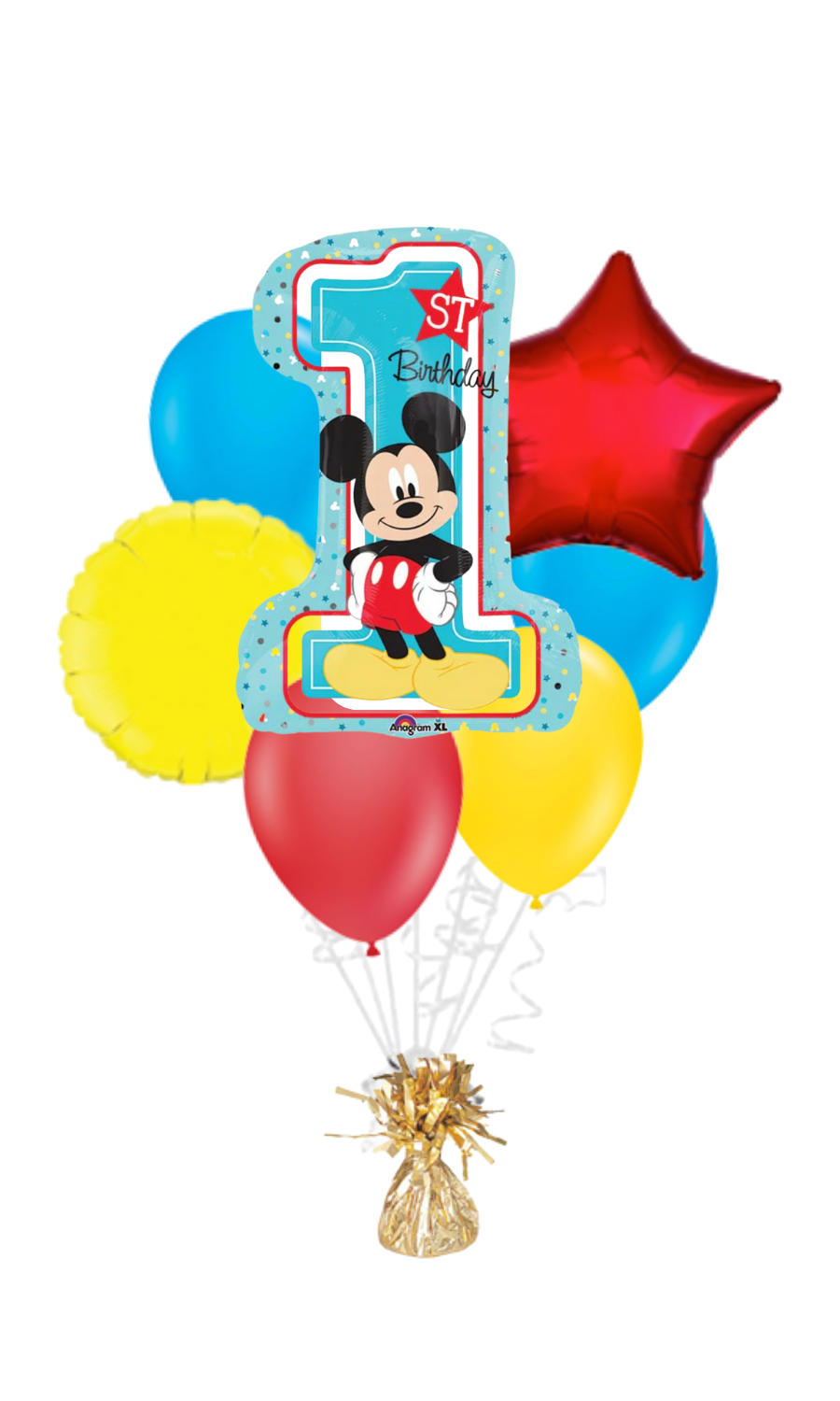 Mickey 1st Birthday Happy Birthday Balloon Bouquet