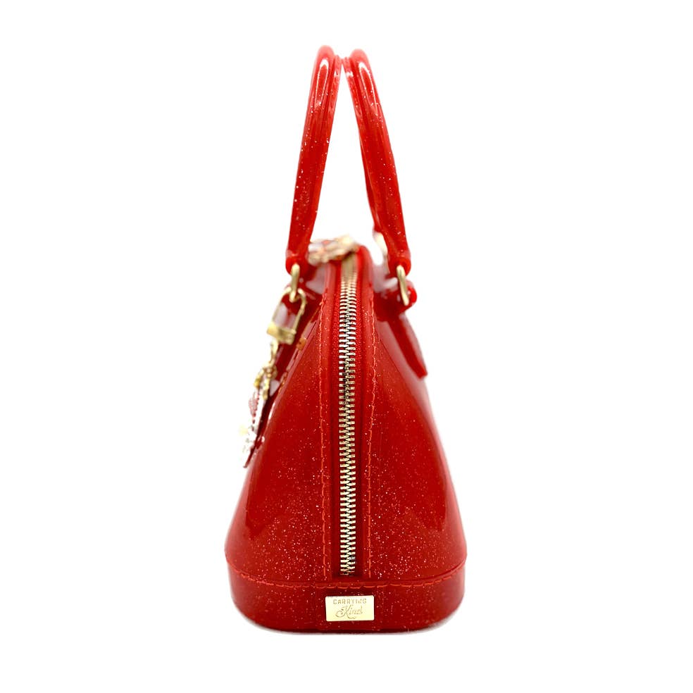 Cate Red Sparkle Handbag: Jolly St Nick Edition