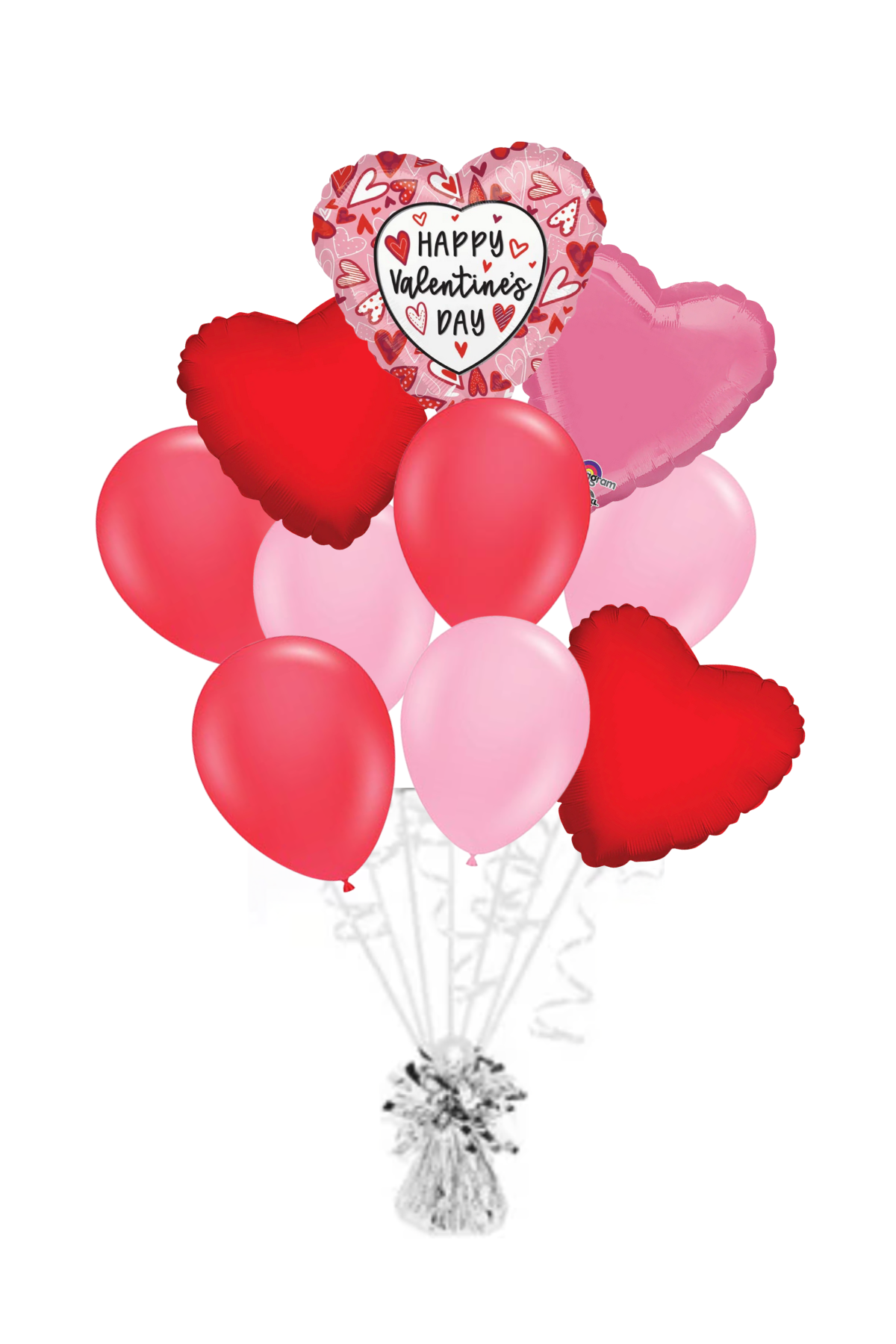 Pink Heart Happy Valentine's Day Message Balloon Bouquet