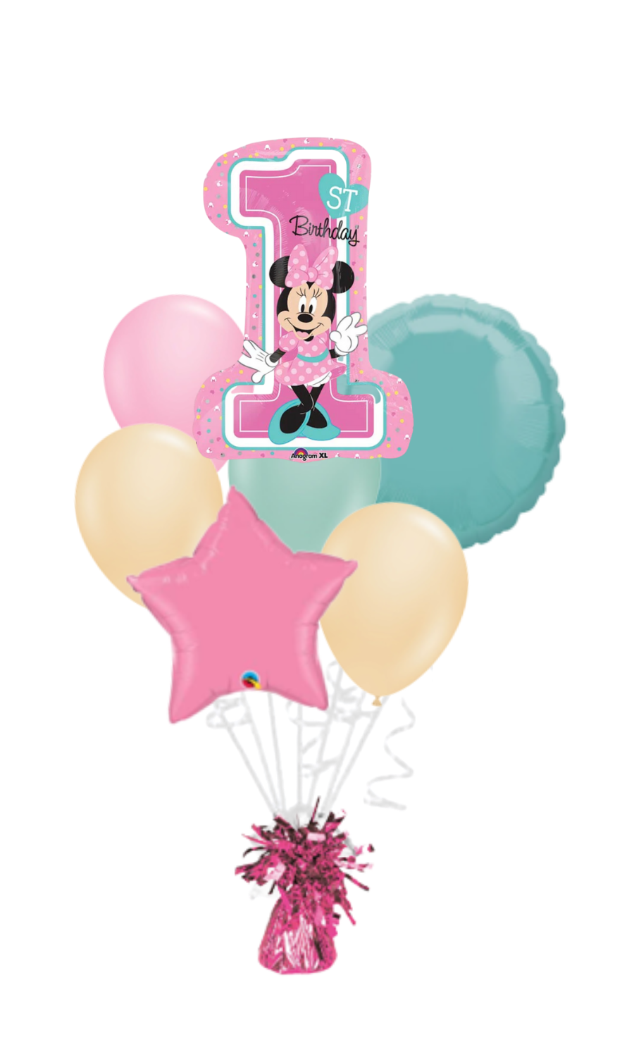 Minnie 1st Birthday Happy Birthday Balloon Bouquet