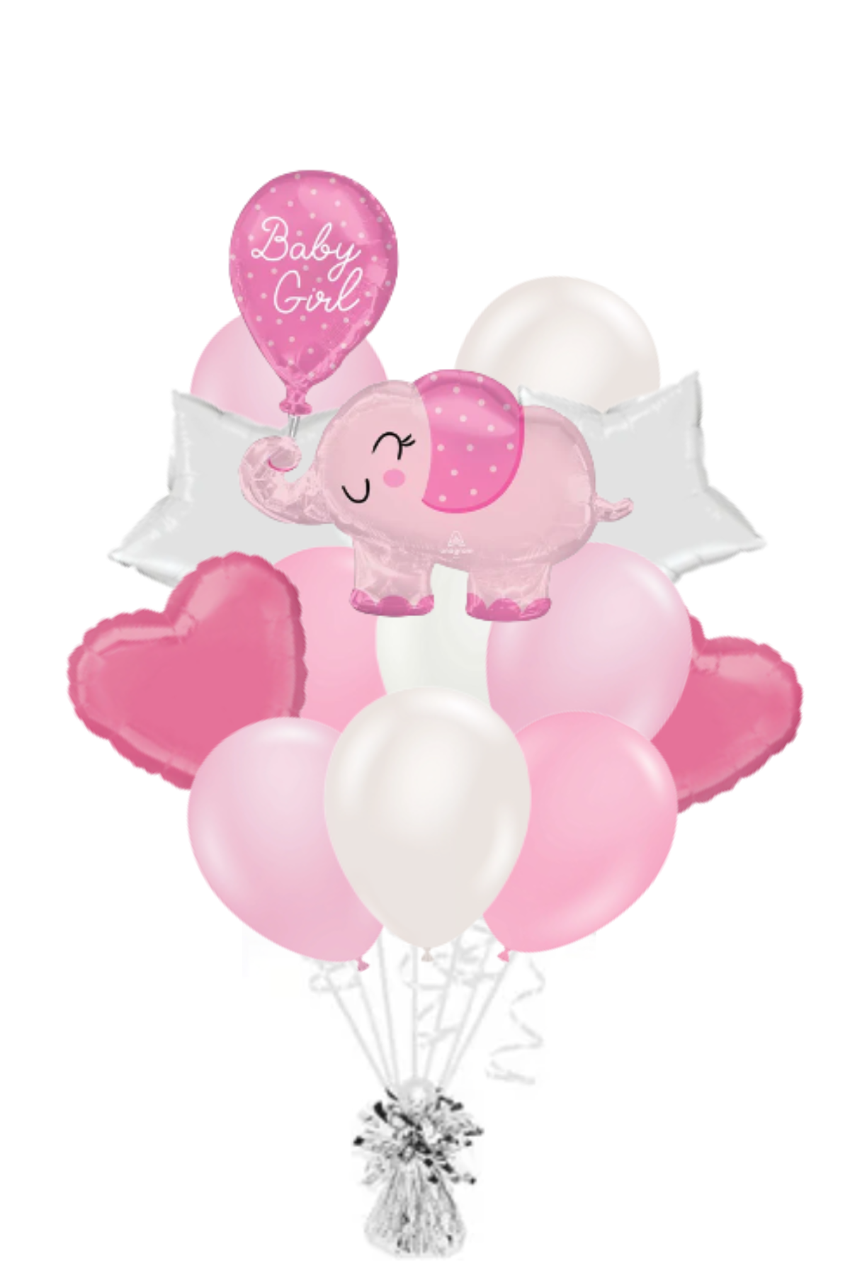 Baby Girl Elephant Balloon Bouquet