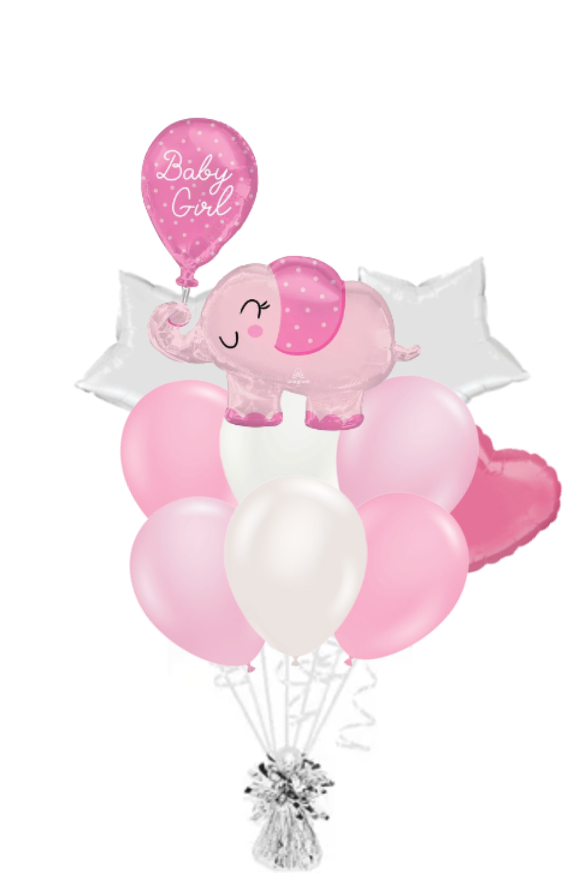 Baby Girl Elephant Balloon Bouquet