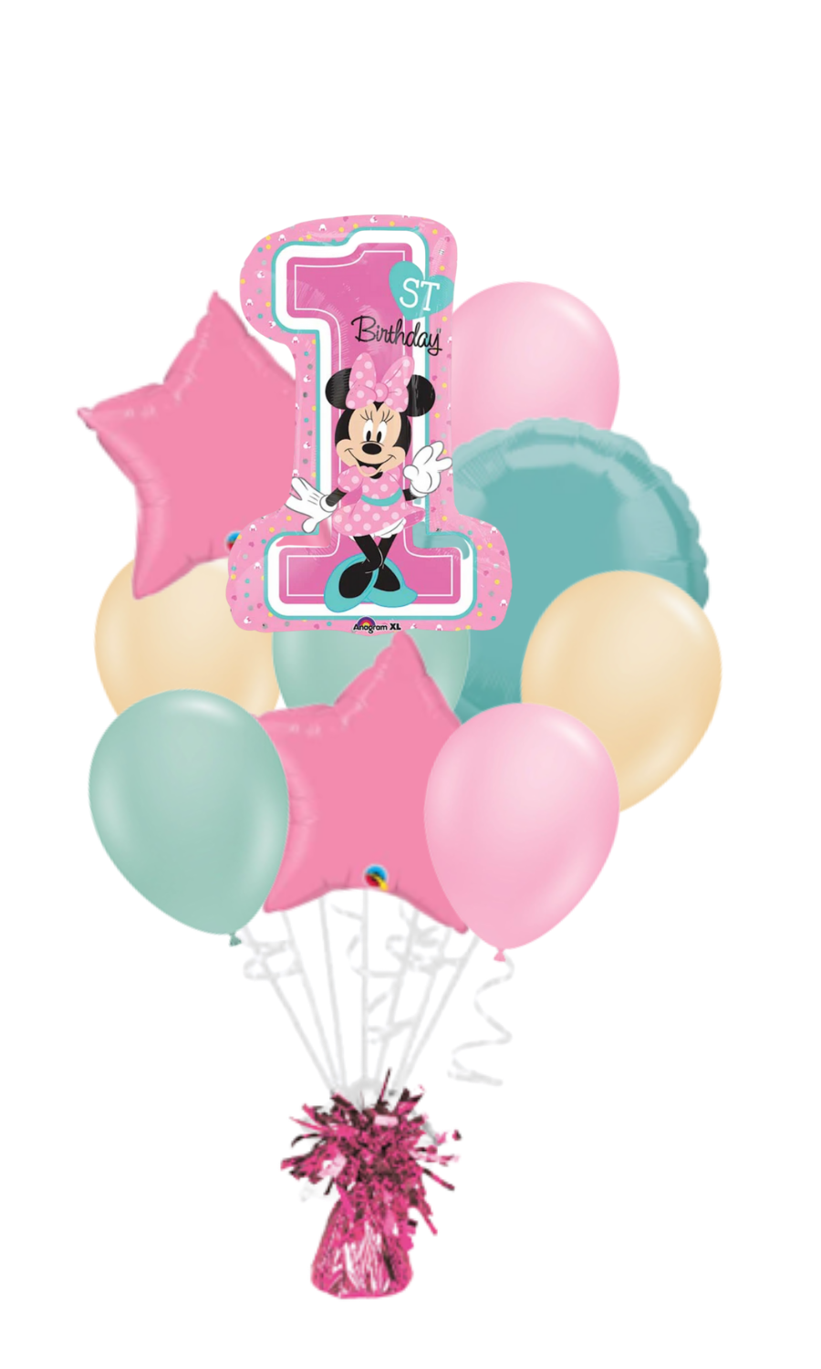 Minnie 1st Birthday Happy Birthday Balloon Bouquet