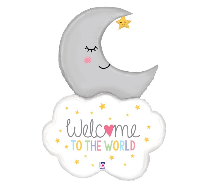 Welcome Baby Moon Shape Balloon