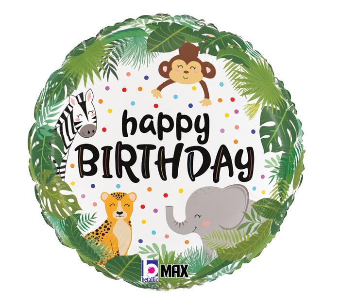 Jungle Happy Birthday Foil Balloon