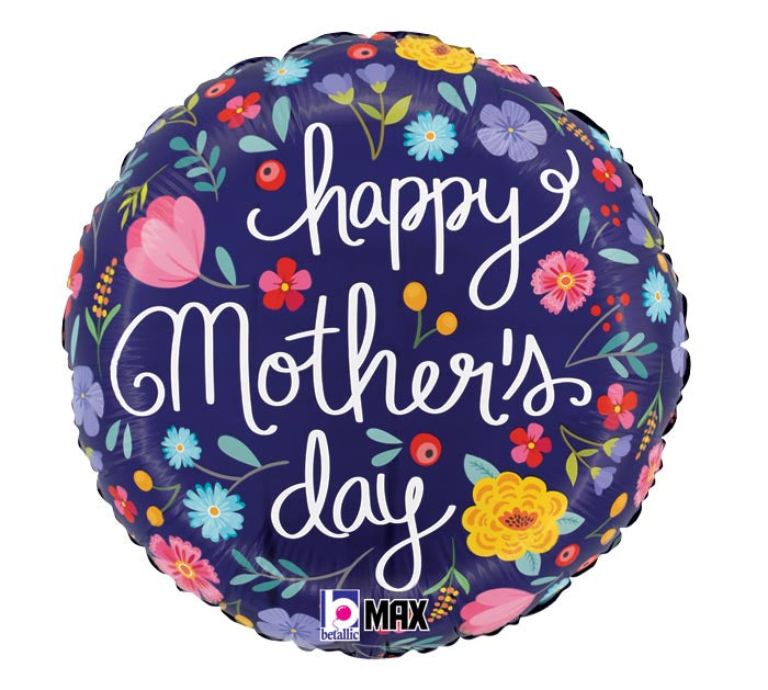 Happy Mother's Day Folk Floral Foil Balloon
