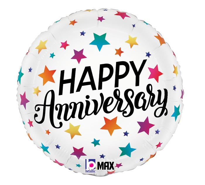 Colorful Star Happy Anniversary Balloon