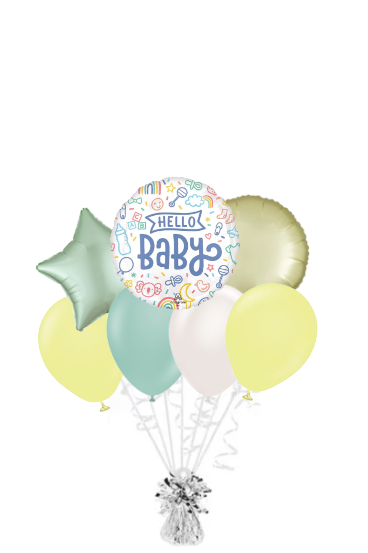 Hello Baby Sweet Baby Shapes Balloon Bouquet