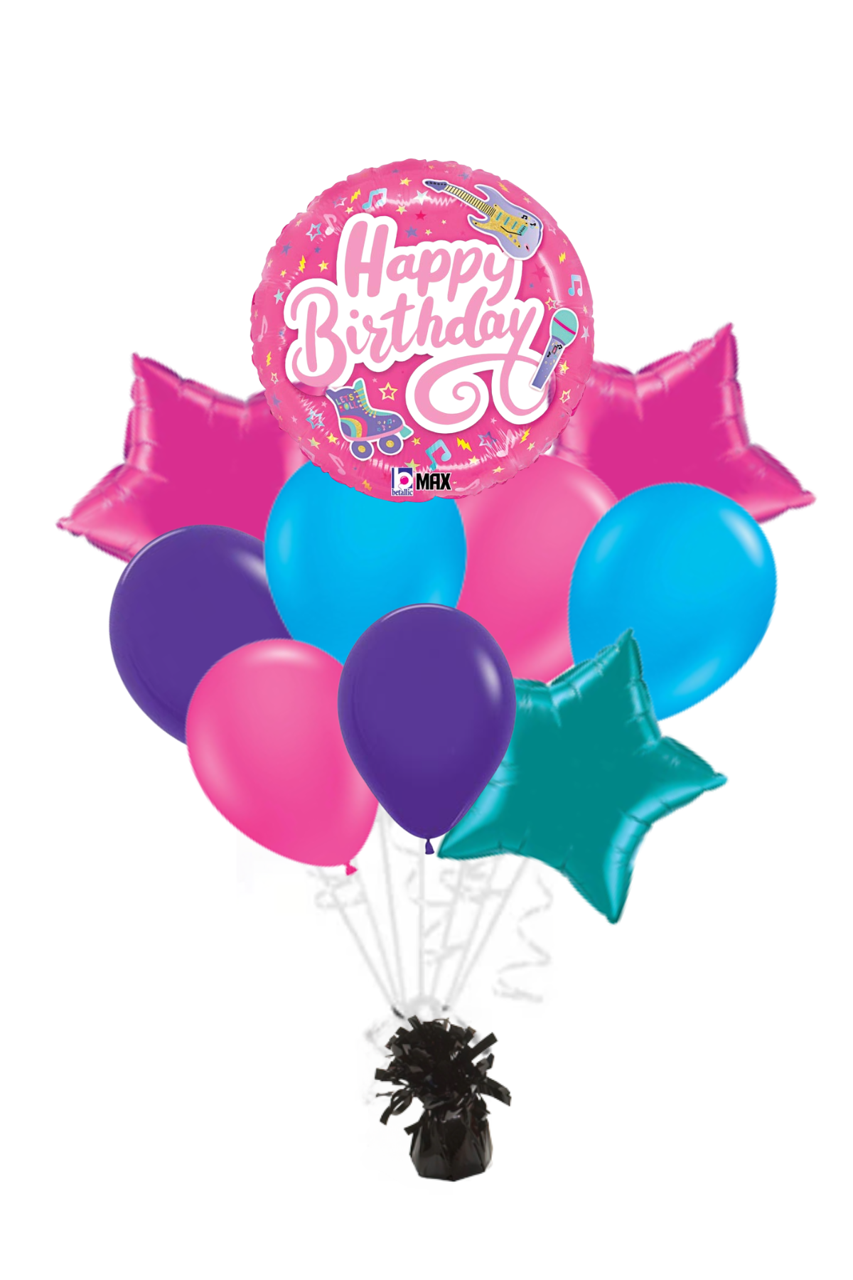 Totally Awesome Pink Happy Birthday Balloon Bouquet
