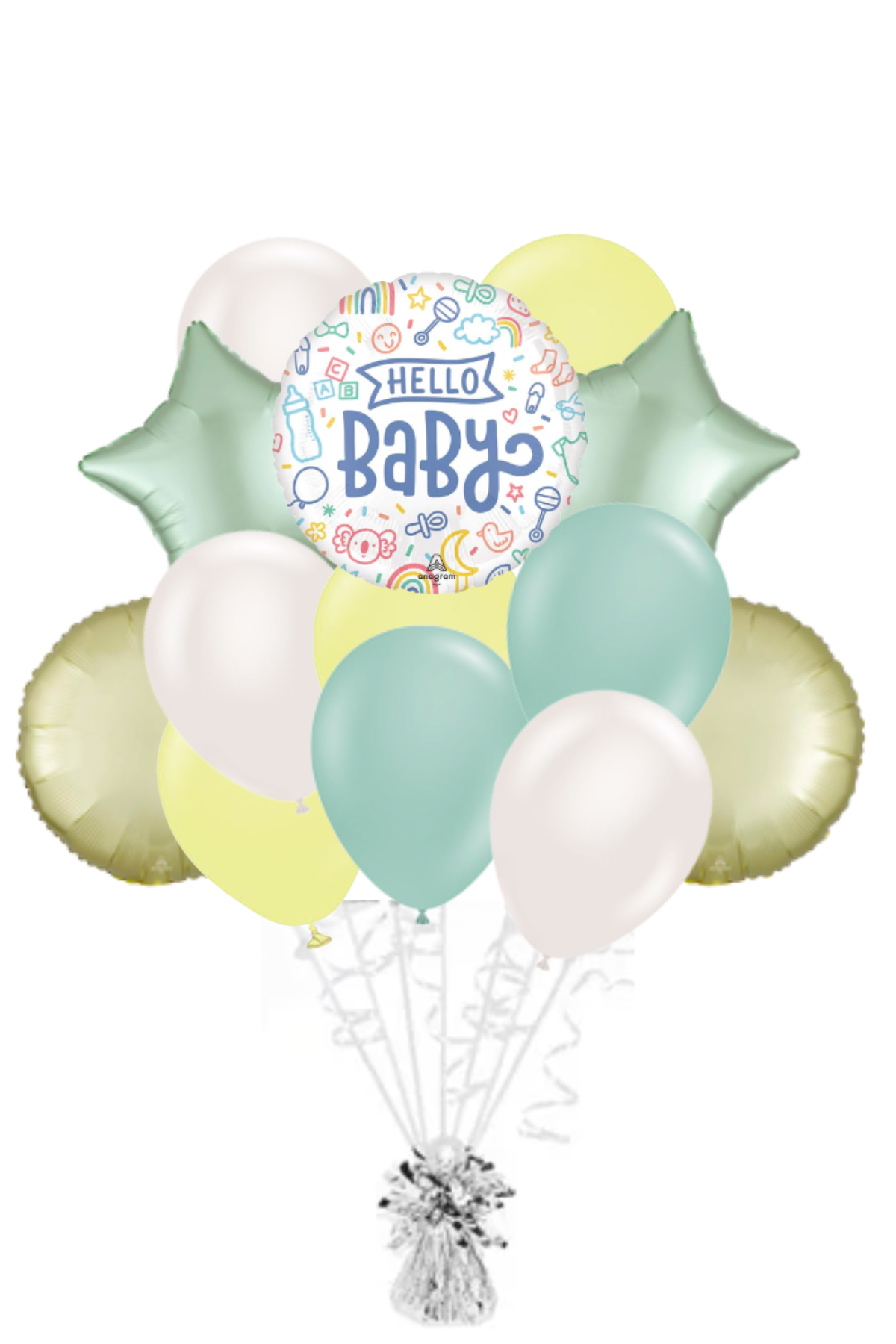 Hello Baby Sweet Baby Shapes Balloon Bouquet