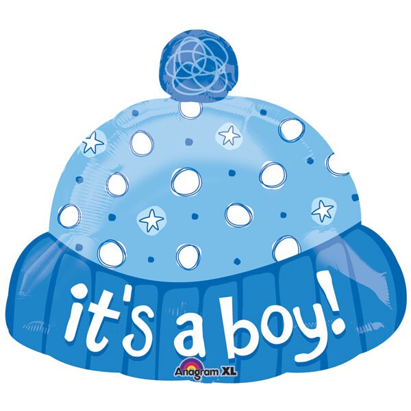It's A Boy Hat Shaped Foil Balloon.