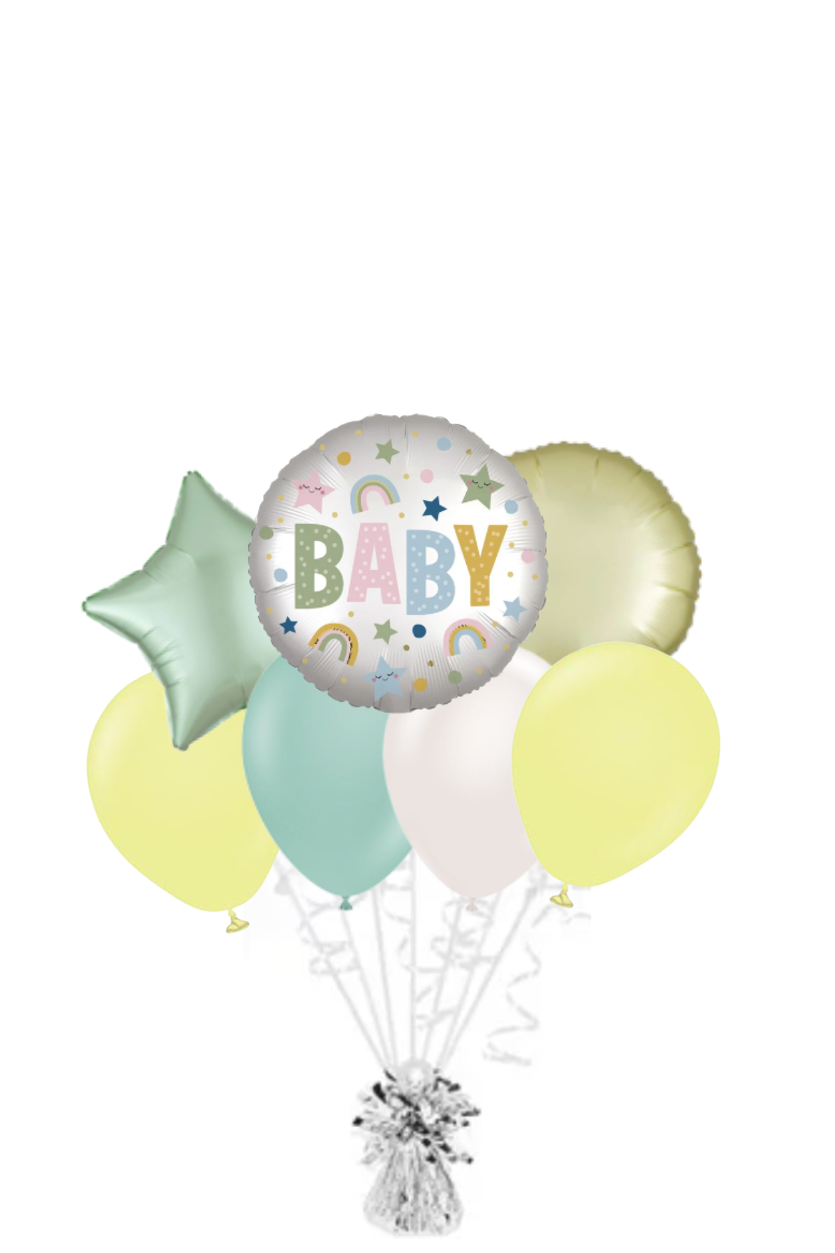 Satin Natural Baby Balloon Bouquet