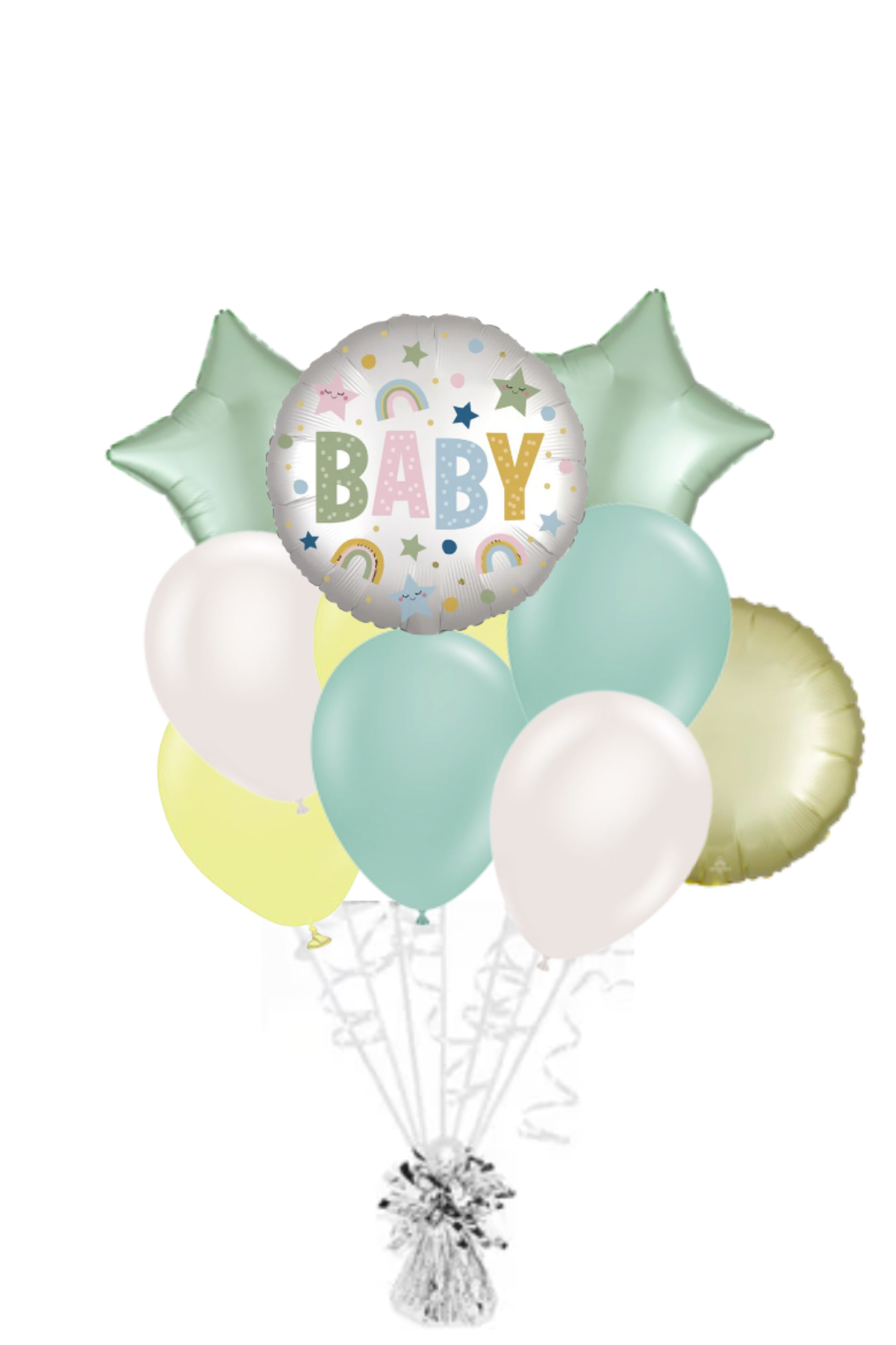 Satin Natural Baby Balloon Bouquet