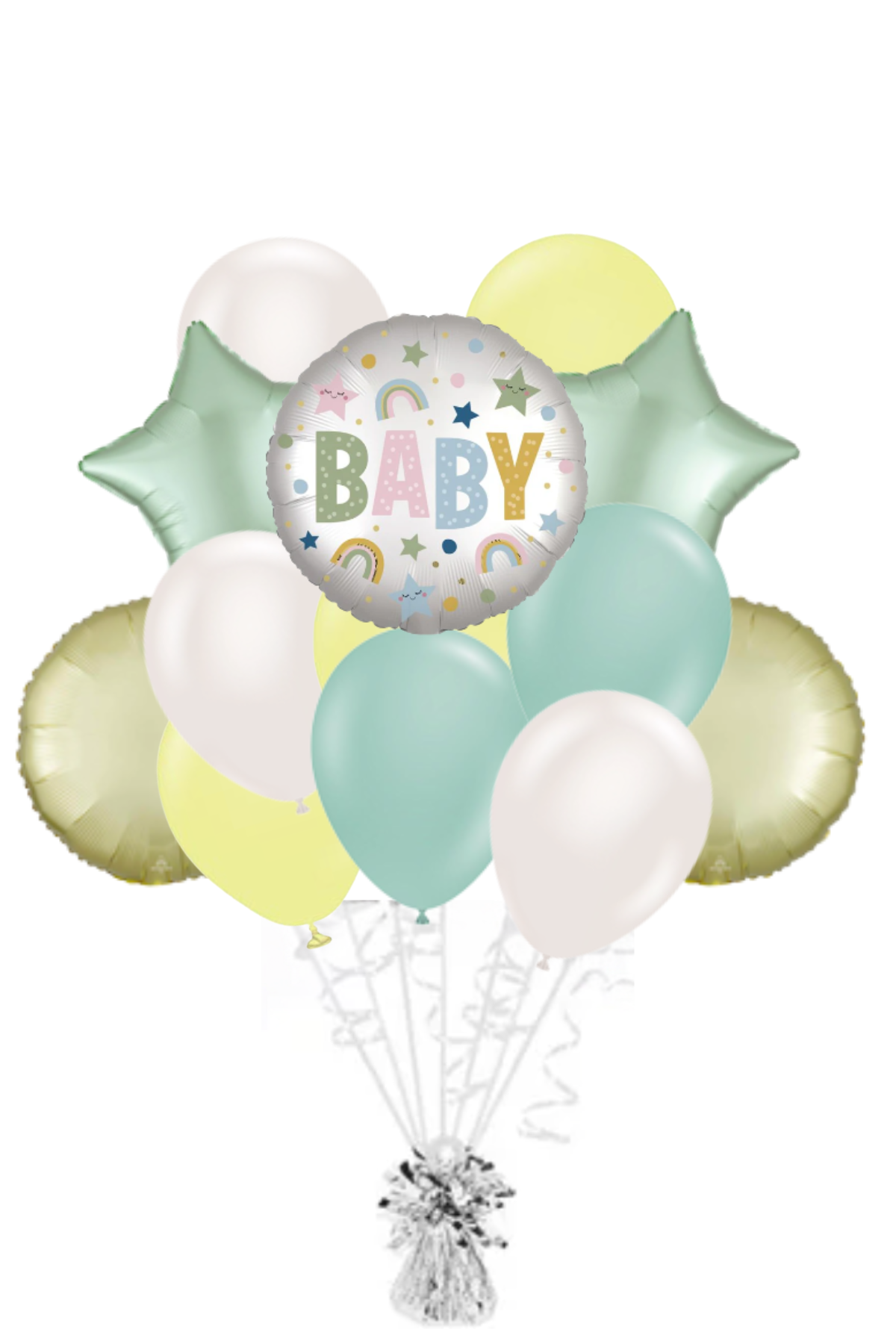 Satin Natural Baby Balloon Bouquet