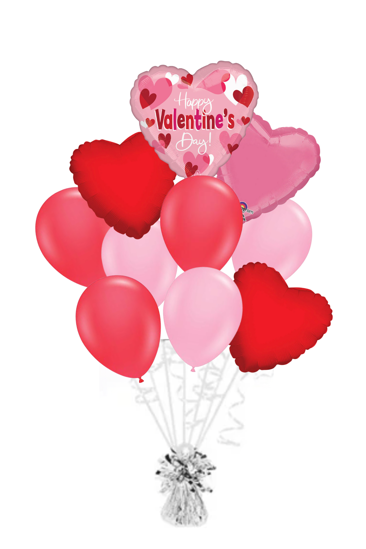 Playful Hearts - Pink Valentine's Day Balloon Bouquet