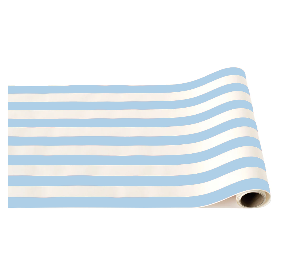 Sky Blue Signature Cabana Stripe Table Runner