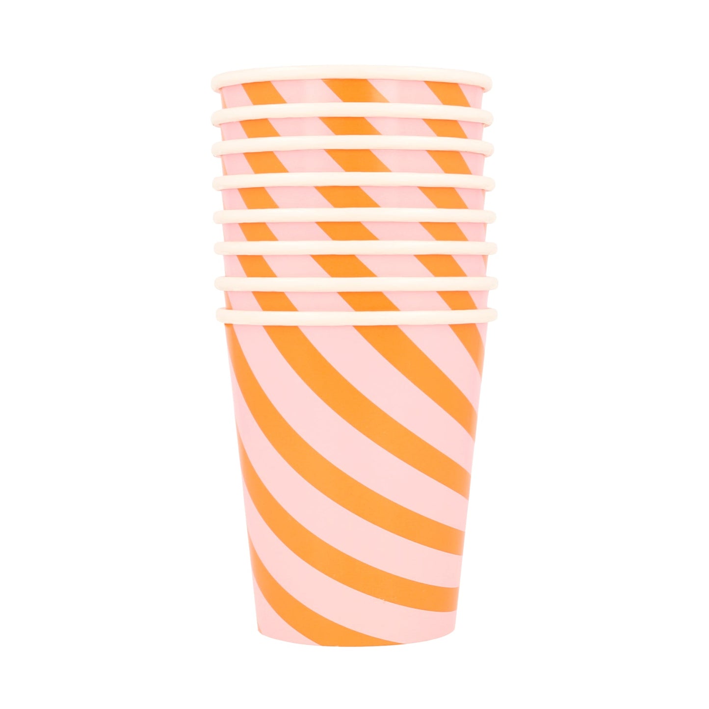 Pink and Orange Stripy Cups