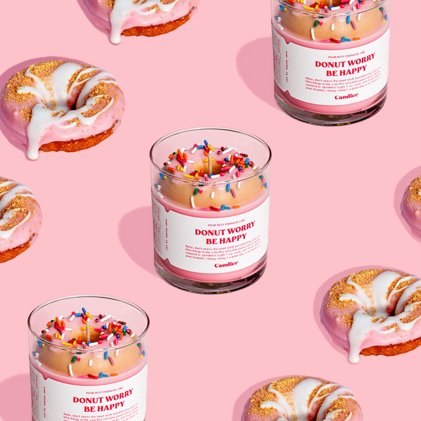 Donut Worry Be Happy Candle