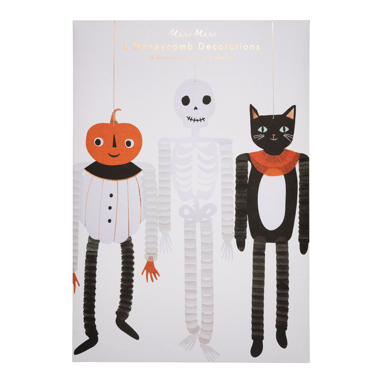 Vintage Halloween Honeycomb Decorations (x 3)