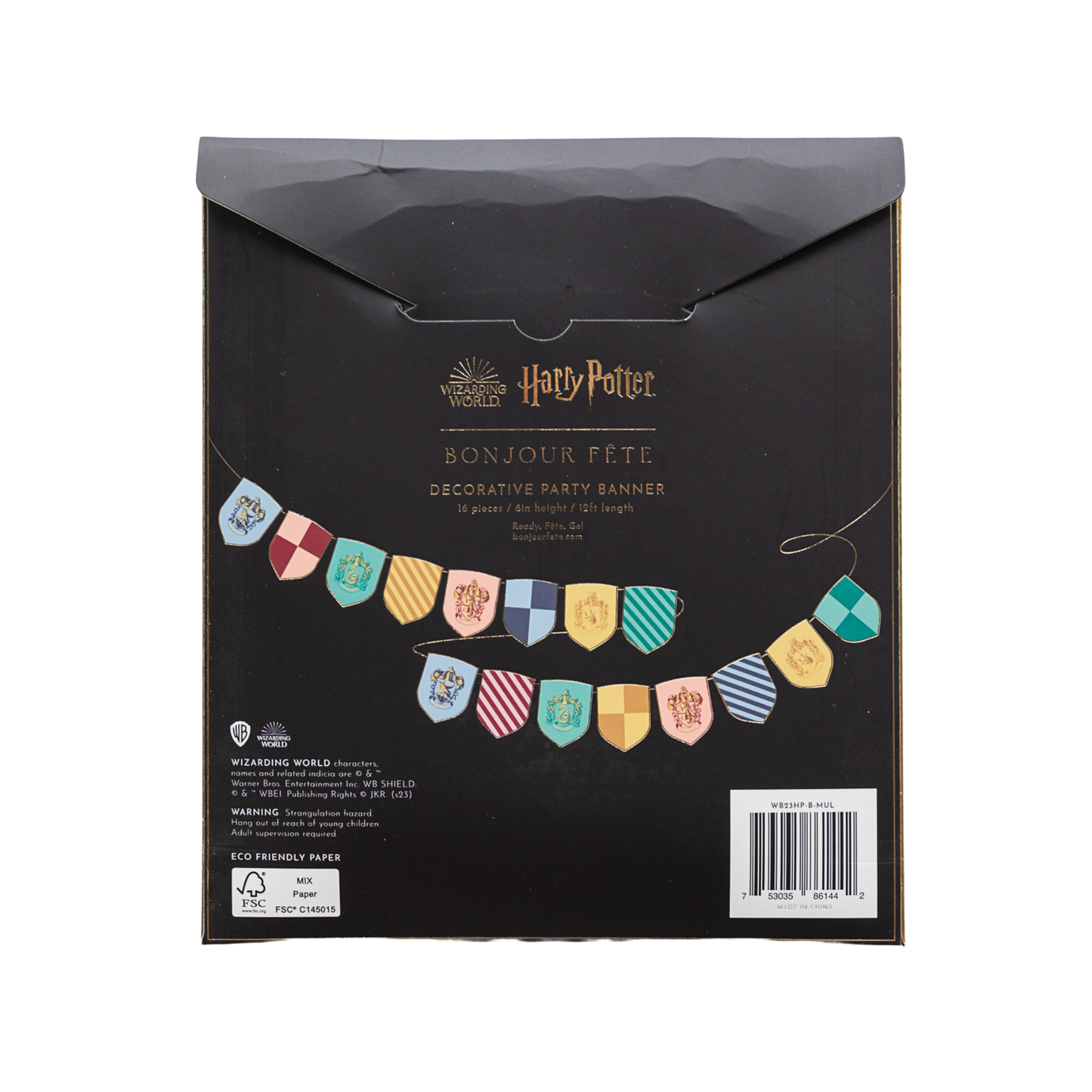 Harry Potter X Bonjour Fete House Pride Multicolor Decorative Hogwarts Banner