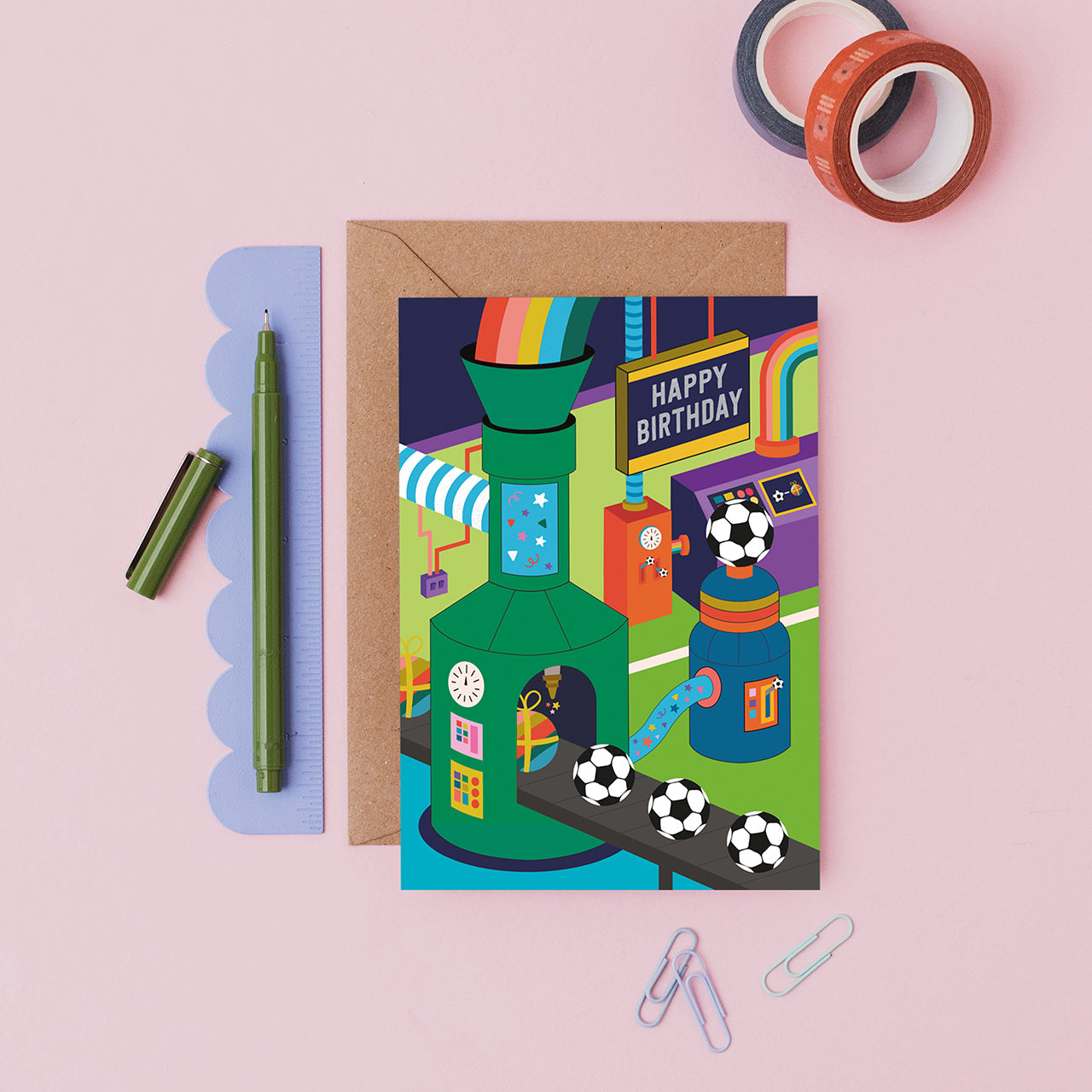 Goal Machine football Birthday Card