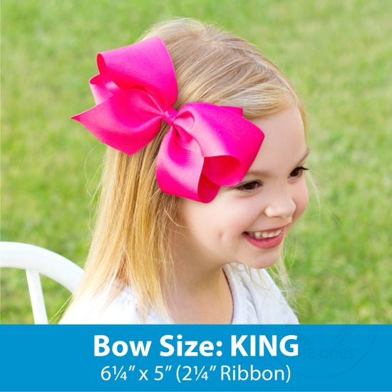Grosgrain Hair Bow with Moonstitch Edge and Golf Cart Embroidery
