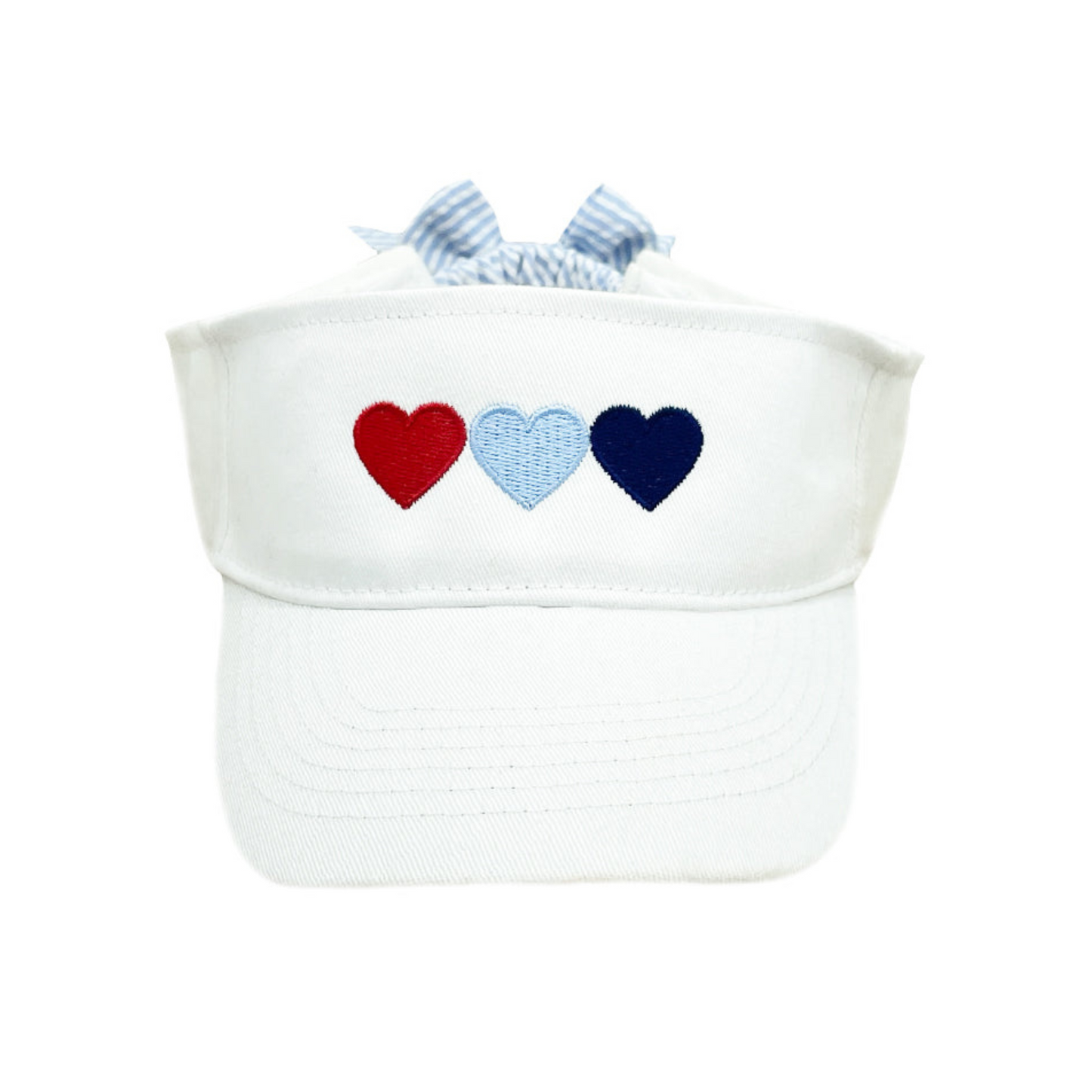 Patriotic Hearts Bow Visor