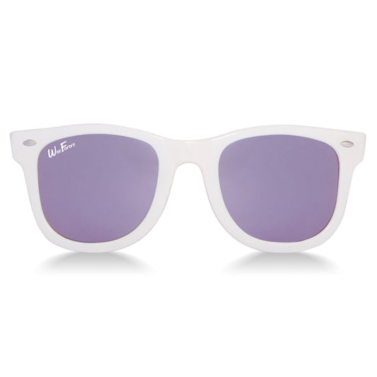 White with Purple Polarized WeeFarer Sunglasses
