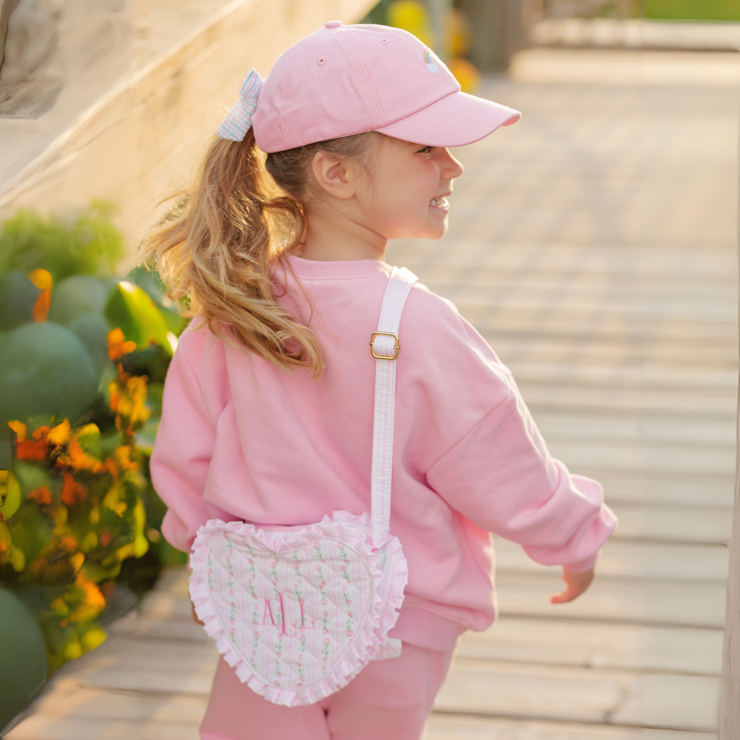 Rainbow Sparkle Bow Baseball Hat