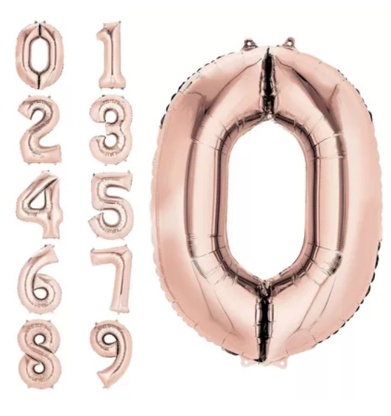 34'' Large Number Balloon - Rose Gold