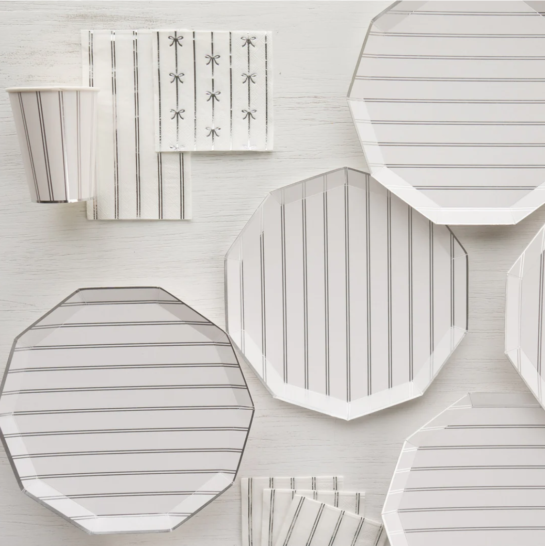 Silver Signature Striped Cups