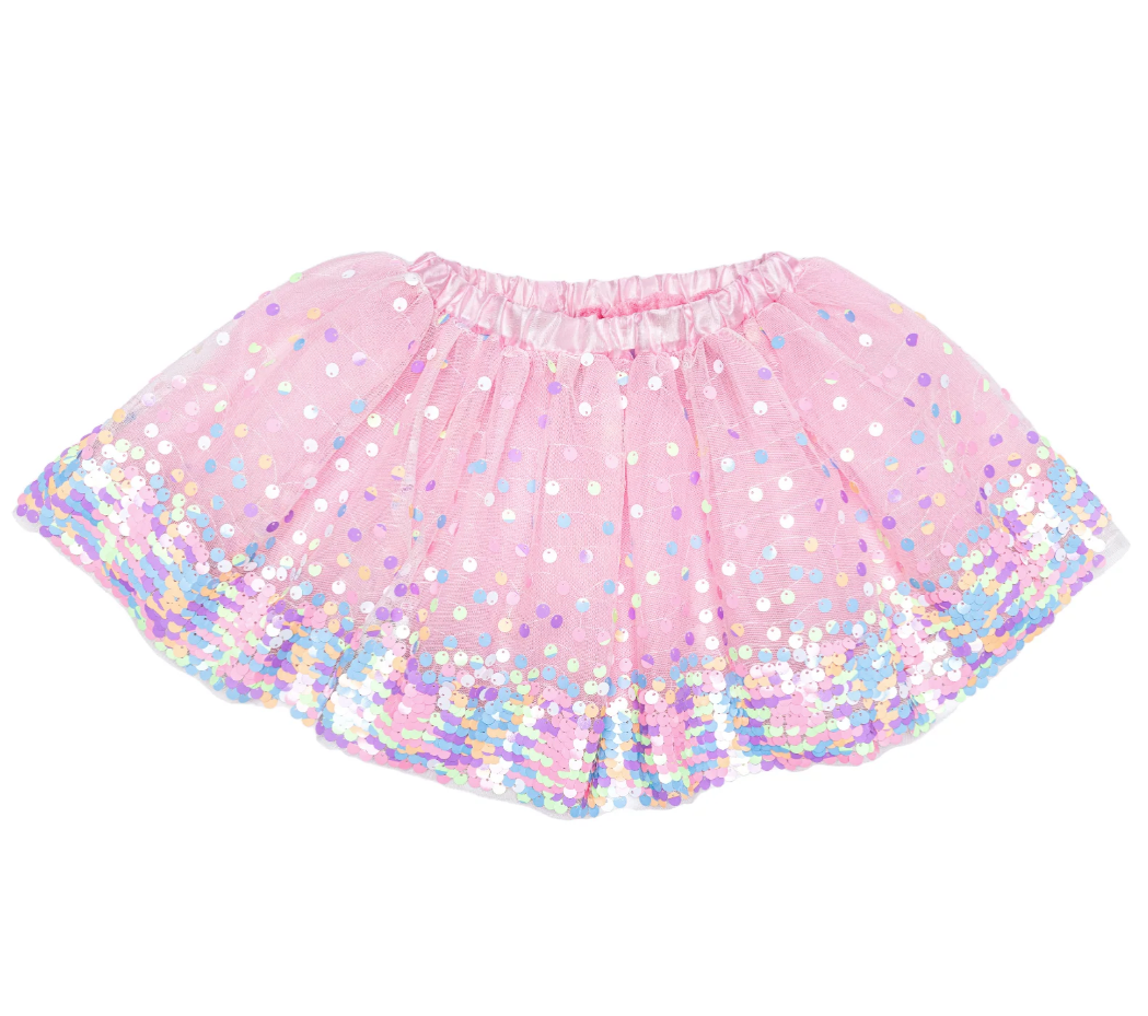 Neon Pink Party Fun Sequin Skirt
