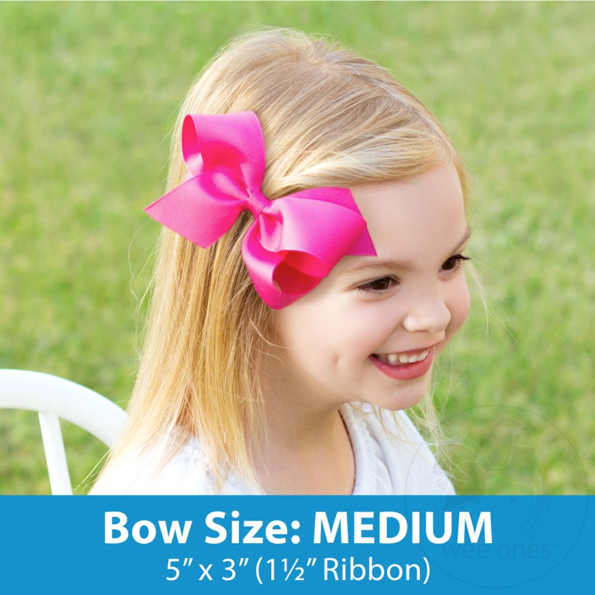 Grosgrain Hair Bow with Moonstitch Edge and Palm Tree Embroidery