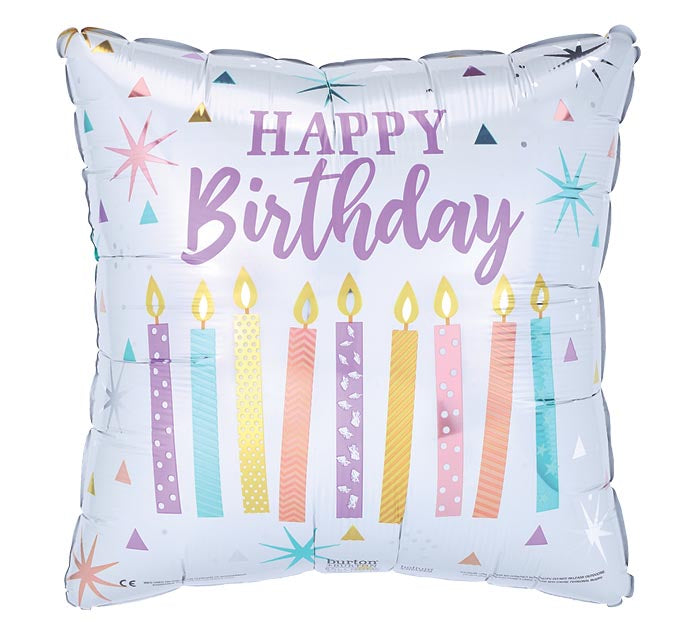 Happy Birthday Pastel Candles Balloon