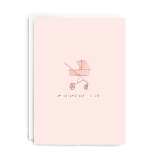 Pink "Welcome" Greeting Card