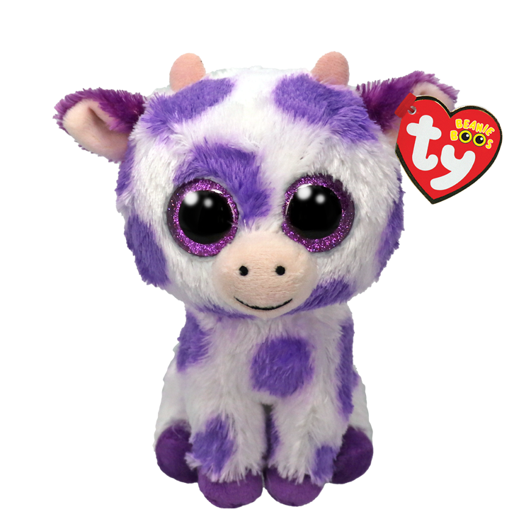 Ethel the Purple Spotted Cow Beanie Boo