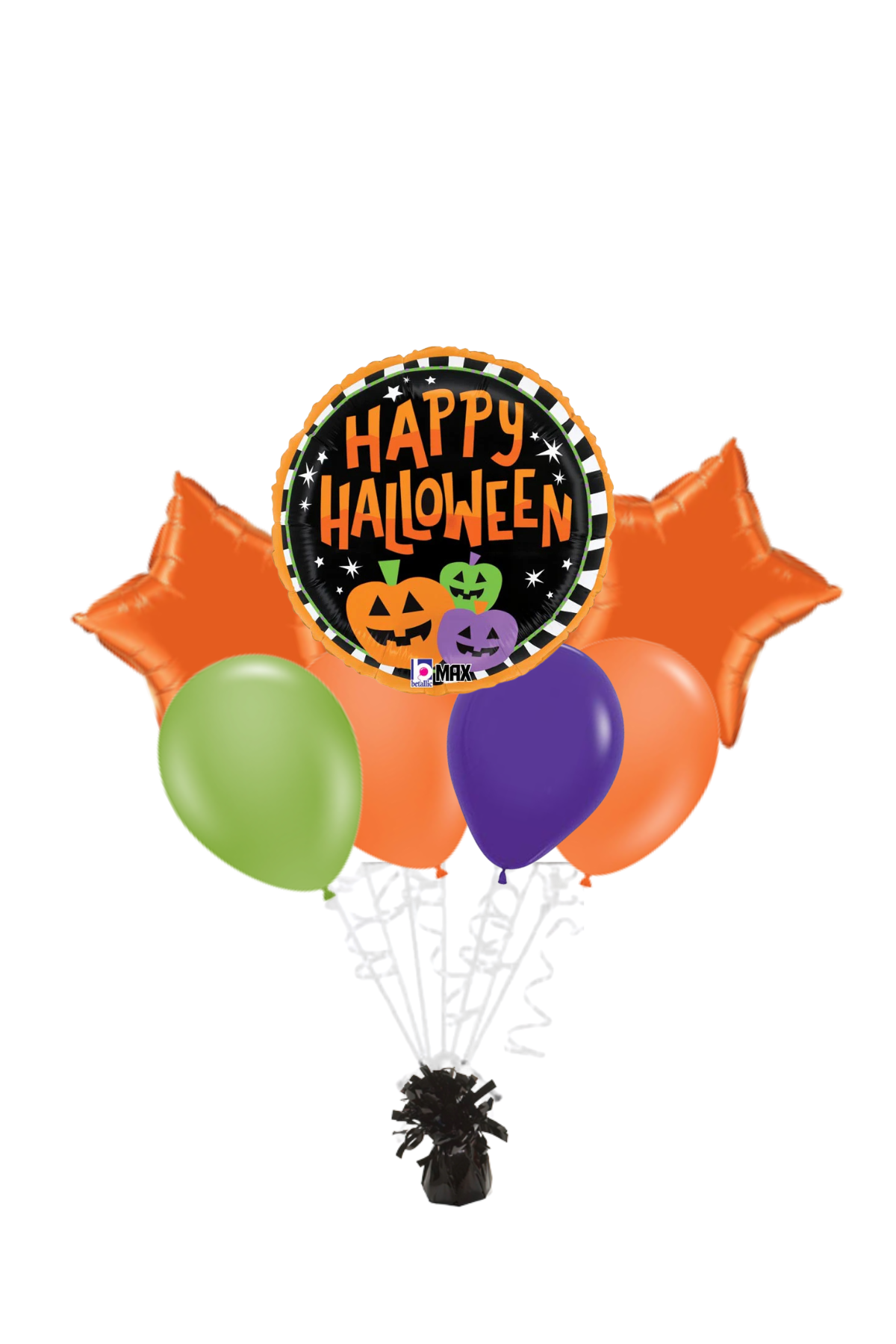 Halloween Striped Pumpkins Balloon Bouquet