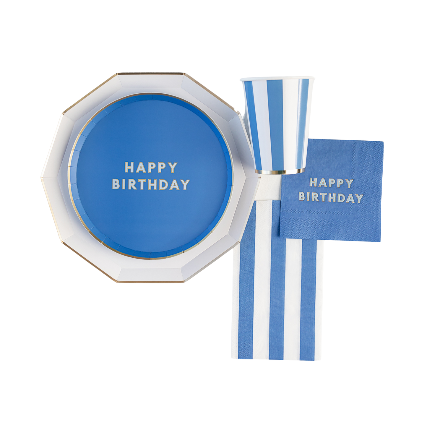 Palisades Blue Signature Happy Birthday Cocktail Napkins