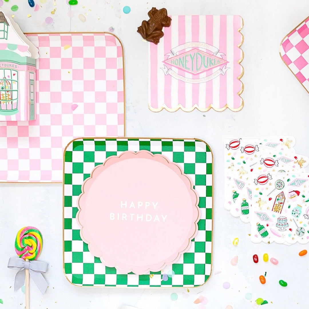 HARRY POTTER X BONJOUR FÊTE HONEYDUKES LARGE PINK STRIPE NAPKINS