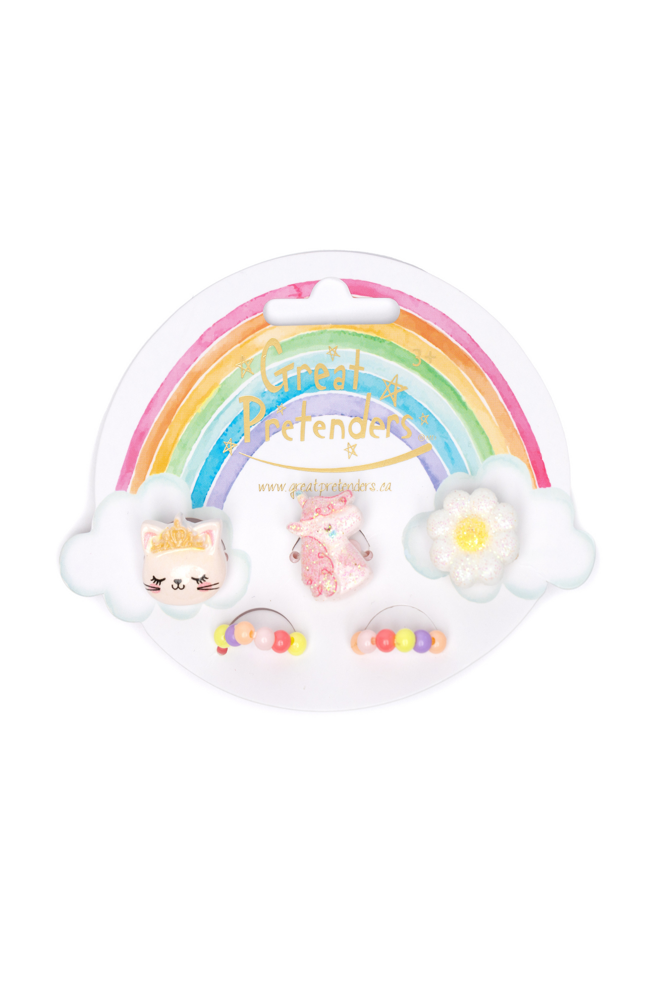 Flower, Kitty, and Unicorn Ring Set