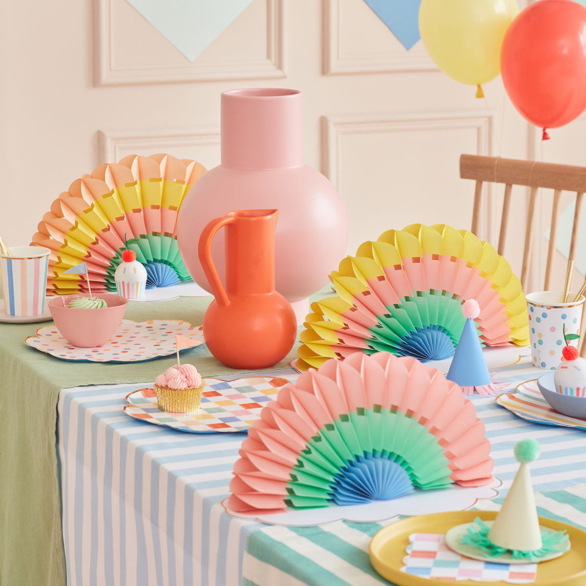 Rainbow Honeycomb Table Decorations