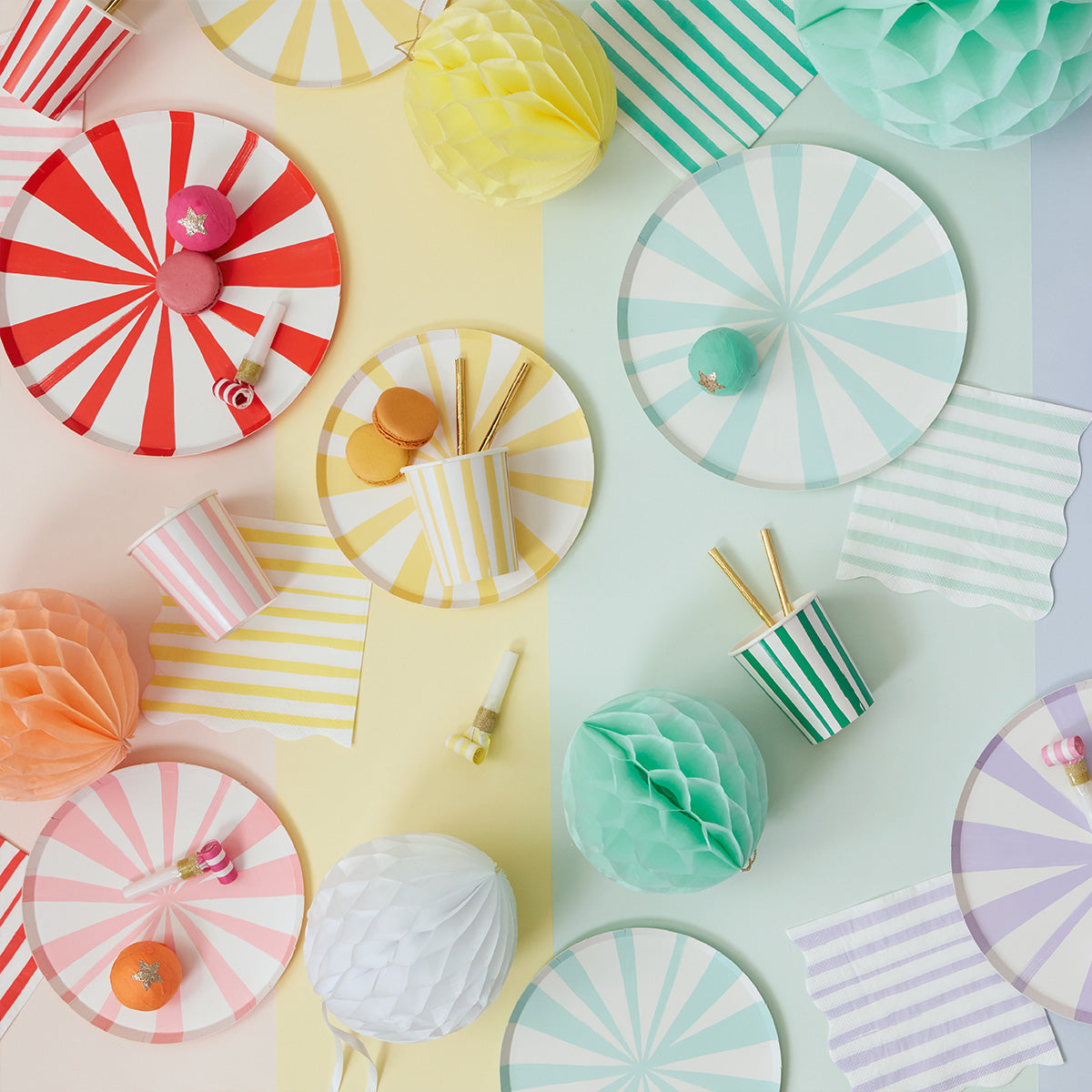 Mixed Striped Dinner Plates