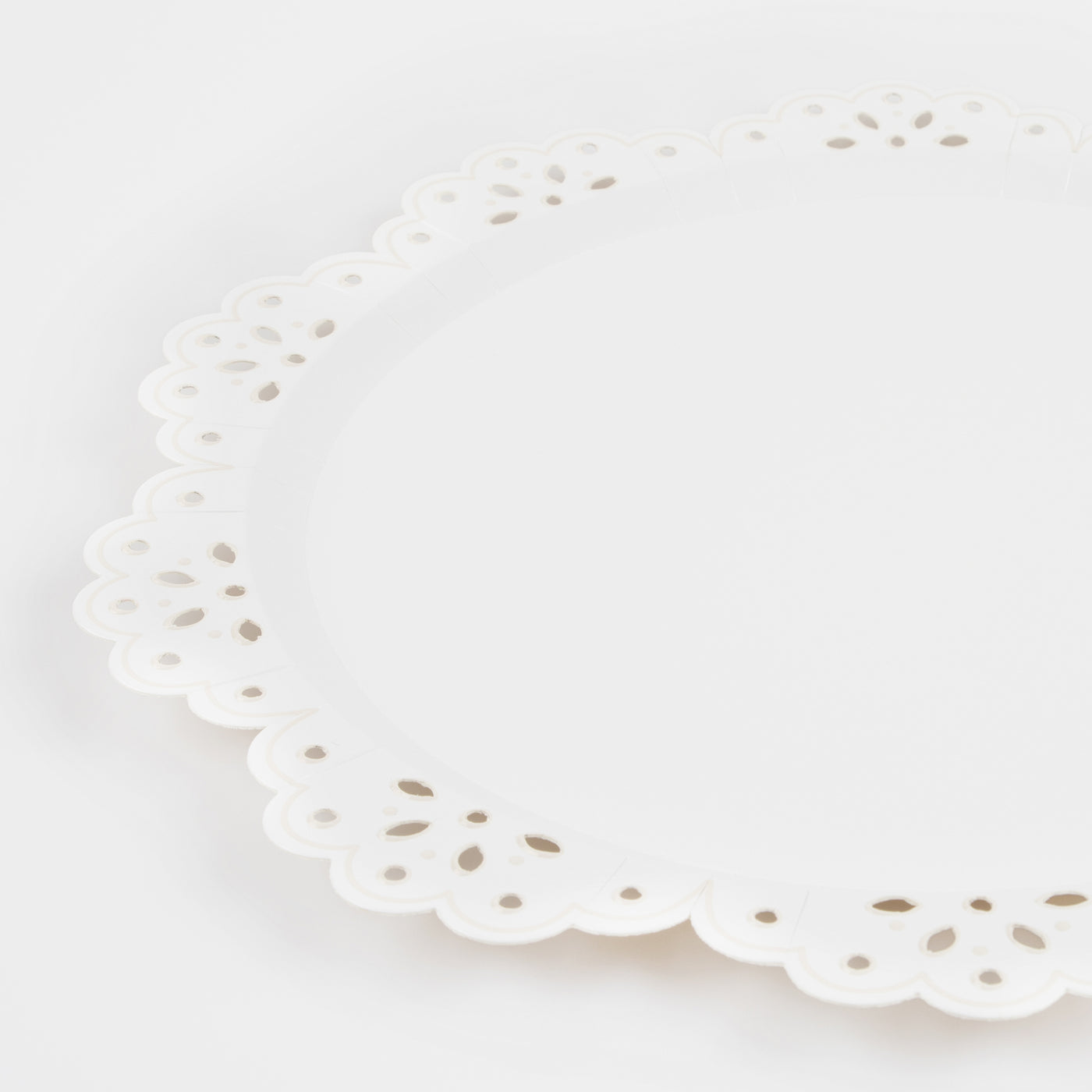 Broderie Anglaise Lace White Dinner Plates