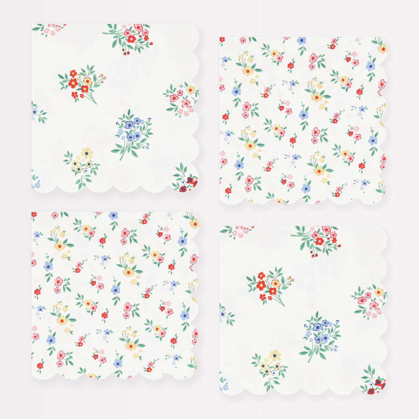 Ditsy Posy Scalloped Small Napkins